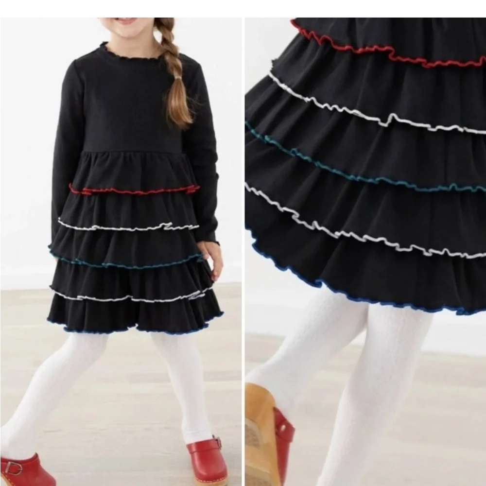 Hanna Anderson Black Ruffled 4T dress, EUC